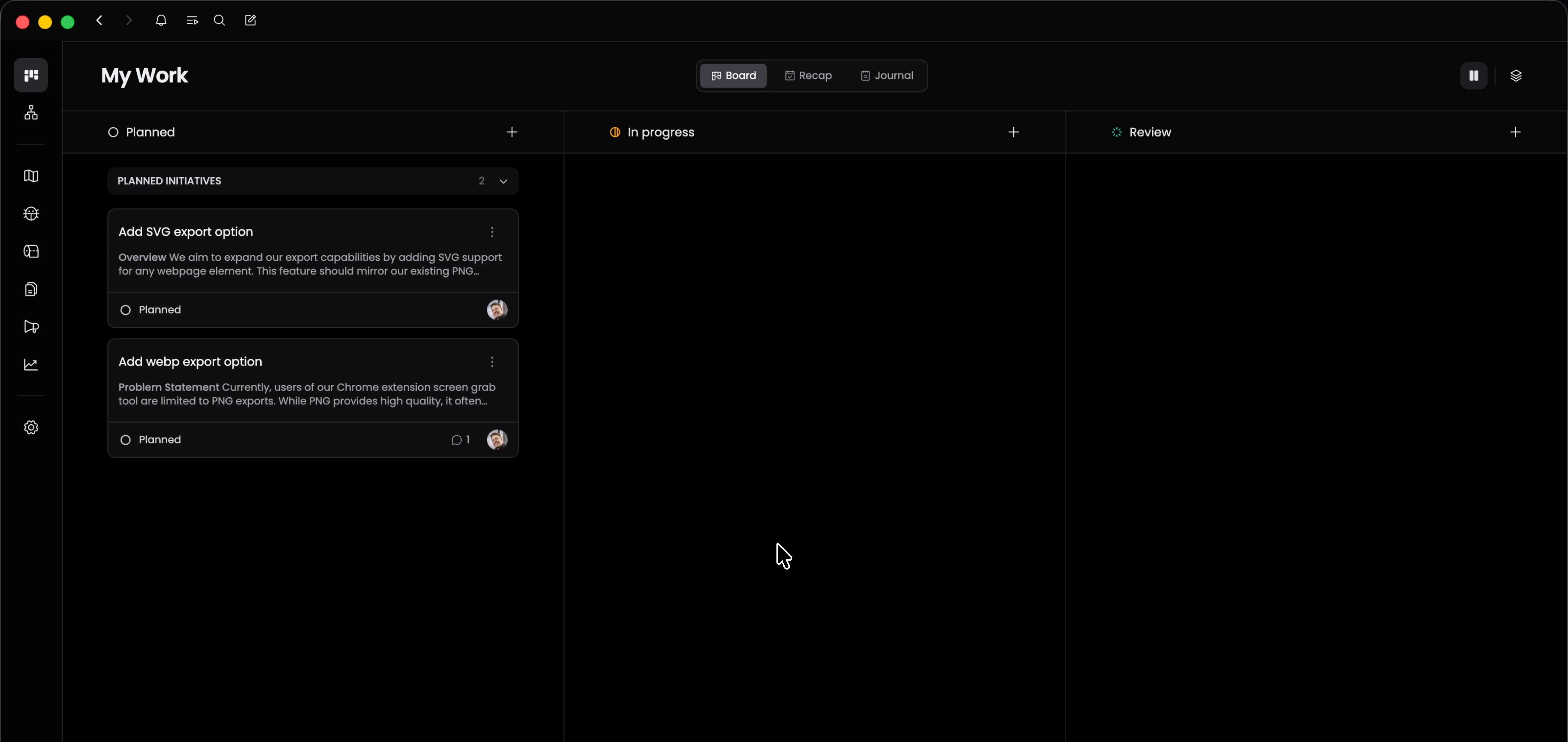 One Horizon dashboard preview showing roadmap planning, boards, and recap insights